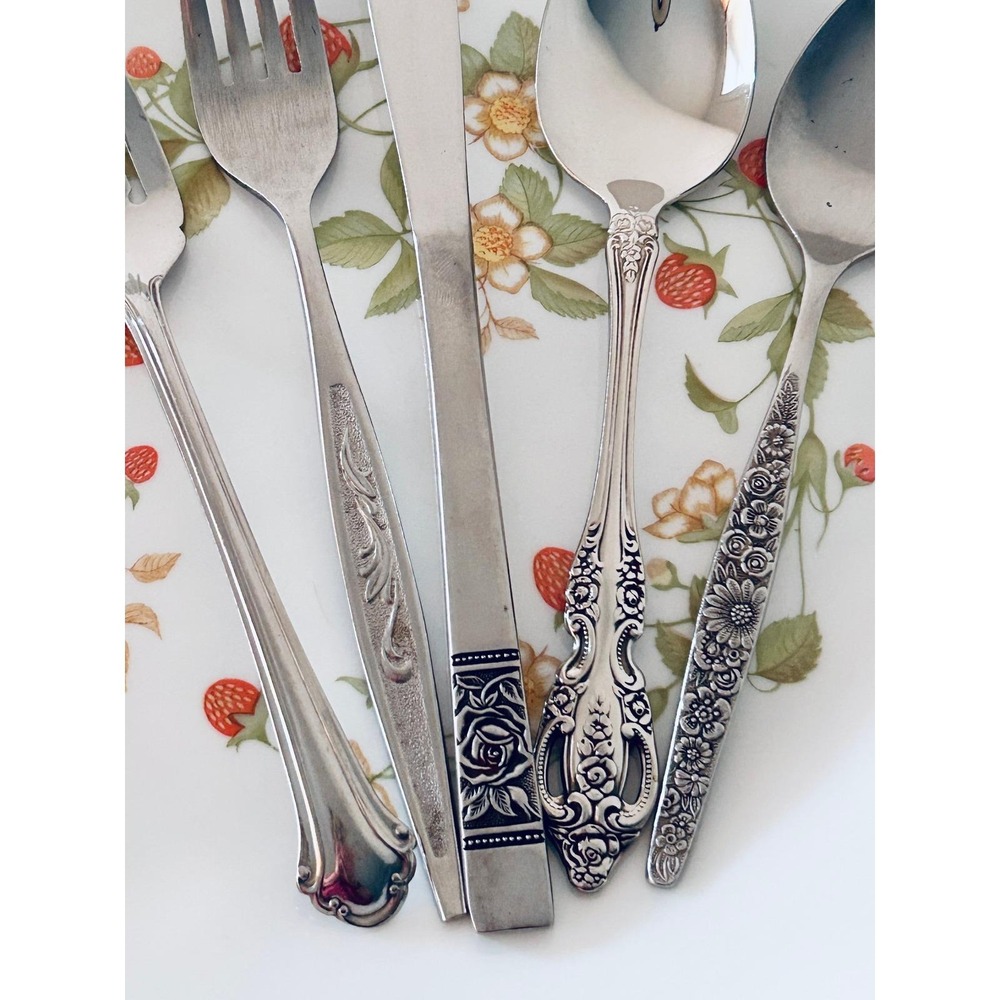 Vintage Mismatched Flatware Sets—Service for 8 (40 pieces) - Picture 3 of 9